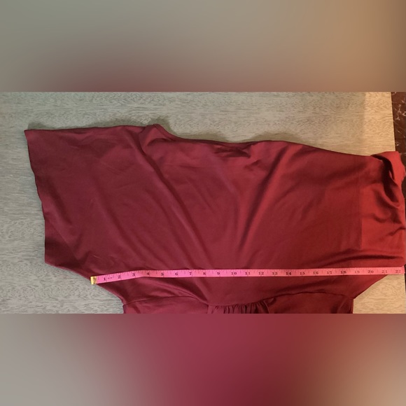 One Off The Shoulder Ruched Wrap Front Split Hem Draped Midi Dress Size Large - Picture 14 of 16